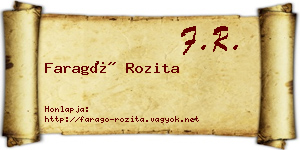 Faragó Rozita névjegykártya